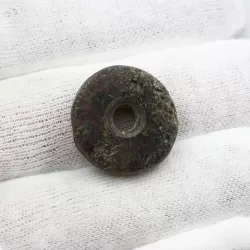 Raw Donut shape Baltic amber pendant medallion