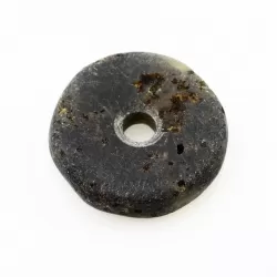 Raw Donut shape Baltic amber pendant medallion