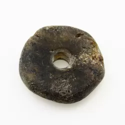 Raw Donut shape Baltic amber pendant medallion