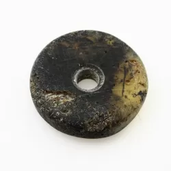 Raw Donut shape Baltic amber pendant medallion
