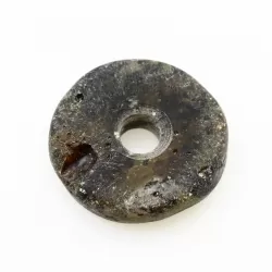 Raw Donut shape Baltic amber pendant medallion