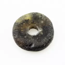 Raw Donut shape Baltic amber pendant medallion