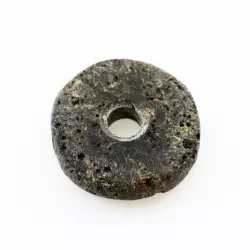 Raw Donut shape Baltic amber pendant medallion