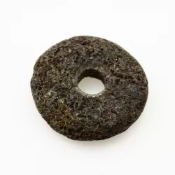 Raw Donut shape Baltic amber pendant medallion