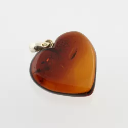 Heart Shape Cognac Baltic Amber Pendant Charm