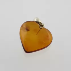 Heart Shape Cognac Baltic Amber Pendant Charm