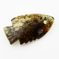 Baltic Amber figurine FISH Pendant Charm