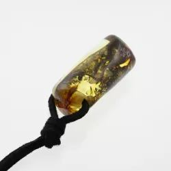 Natural Amber Pendant w Leather Cord
