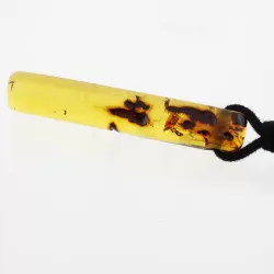 Natural Amber Pendant w Leather Cord