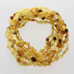 10 Raw MIX BEANS Baby Baltic amber teething necklaces 28cm