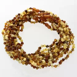 10 Raw Mix BAROQUE Baltic amber teething necklaces 38cm