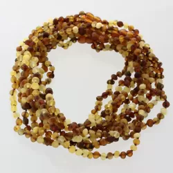 10 Raw Mix BAROQUE Baltic amber teething necklaces 38cm