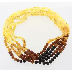 5 Raw Rainbow BAROQUE Baltic amber adult necklaces 45cm