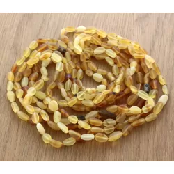 5 Raw Mix BEANS Baltic amber adult necklaces 65cm