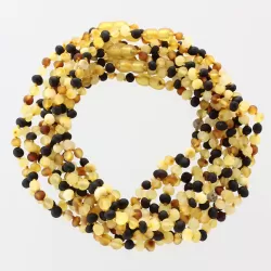 10 Raw Multi BAROQUE Baby teething Baltic amber necklaces 33cm