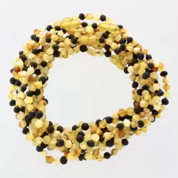 10 Raw Multi BAROQUE Baby teething Baltic amber necklaces 33cm