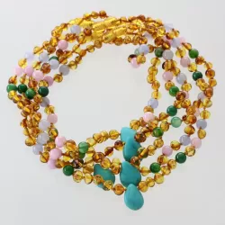 5 Honey Gems Baltic Amber teething necklaces 33cm