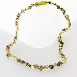 Green Baltic Amber Teething Necklace For Babies