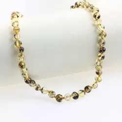 Green Baltic Amber Teething Necklace For Babies