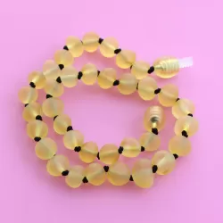 Big Raw Lemon Baroque Teething Baltic Amber Necklace