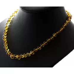 Honey BAROQUE beads Baltic amber necklace 48cm