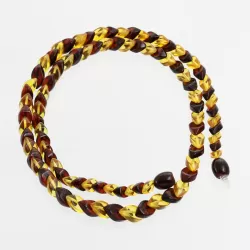 Overlapping Multi pieces Baltic amber necklace 46cm