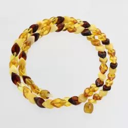 Overlapping Multi pieces Baltic amber necklace 46cm