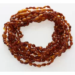 10 Cognac BEANS Baby teething Baltic amber necklaces 32cm