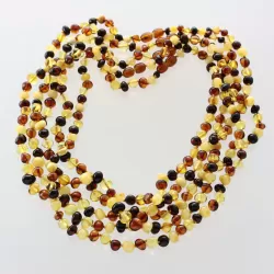 5 Multi BAROQUE Baltic amber adult necklaces 50cm