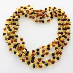 5 Multi BAROQUE Baltic amber adult necklaces 50cm