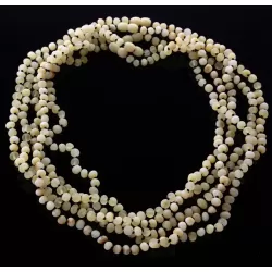 5 Raw Milk BAROQUE beads Baltic amber adult necklaces 60cm