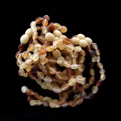 10 Raw Mix BEANS Baltic amber teething bracelets 15cm