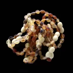 10 Raw Mix BEANS Baltic amber teething bracelets 12cm