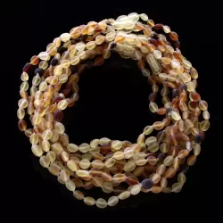 10 Raw MIX BEANS Baby Baltic amber teething necklaces 36cm