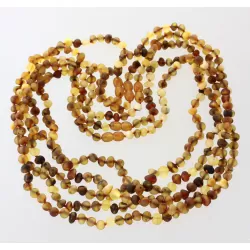 5 Raw Mix BAROQUE Baltic amber adult necklaces 55cm