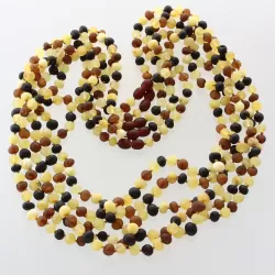 5 Raw Multi BAROQUE Baltic amber adult necklaces 65cm