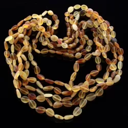 5 Raw Mix BEANS Baltic amber adult necklaces 55cm