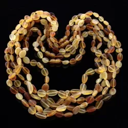 5 Raw Mix BEANS Baltic amber adult necklaces 55cm