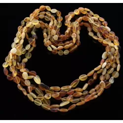 5 Raw Mix BEANS Baltic amber adult necklaces 60cm