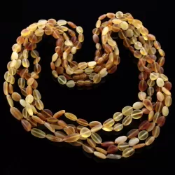 5 Raw Mix BEANS Baltic amber adult necklaces 60cm