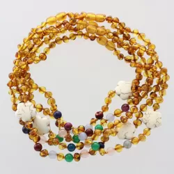 5 Honey Gems Baltic Amber teething necklaces 33cm