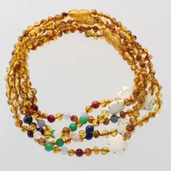 5 Honey Gems Baltic Amber teething necklaces 33cm