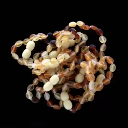 10 Raw Mix BEANS Baltic amber teething bracelets 14cm