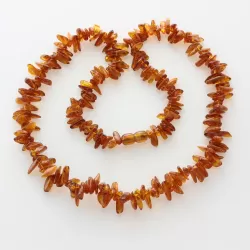Cognac Thorns Baltic amber Nuggets Necklace 62cm