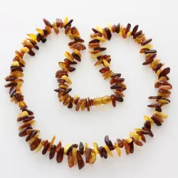 Multi Thorns Baltic amber Nuggets Necklace 62cm
