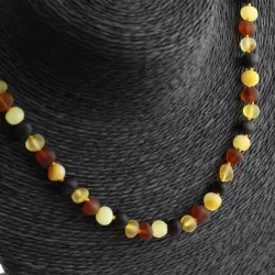 Raw Multi BAROQUE beads Baltic amber necklace 55cm