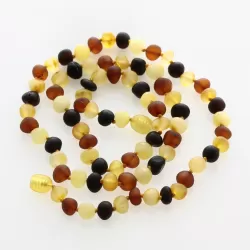 Raw Multi BAROQUE beads Baltic amber necklace 55cm