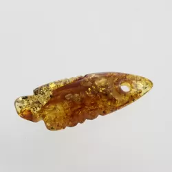 Baltic Amber figurine FISH Pendant Charm