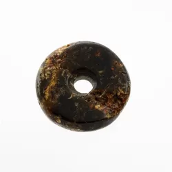 Donut shape Baltic amber pendant medallion