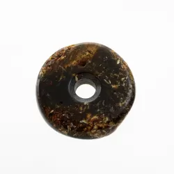 Donut shape Baltic amber pendant medallion